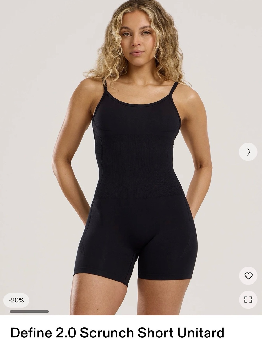 Define 2.0 Scrunch Short Unitard – Black